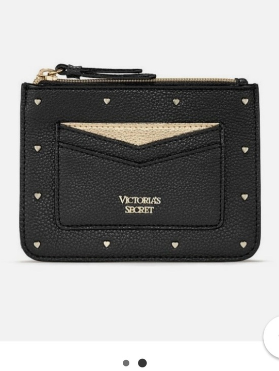 Victoria's Secret Handbags - Victoria's Secret Black Card Wallet with Gold Accent studs and Keychain NWOT
